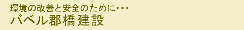 環境の改善と安全のために・・・バベル郡橋建設